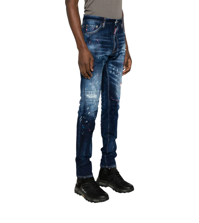 Cool Guy Skinny-Jeans mit Farbklecksen