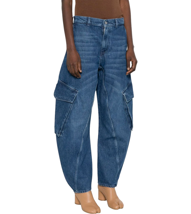 Weite Cargo-Jeans