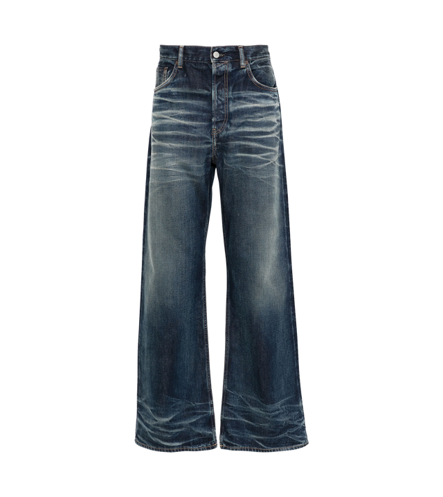 Straight-Leg-Jeans mit Tragefalten