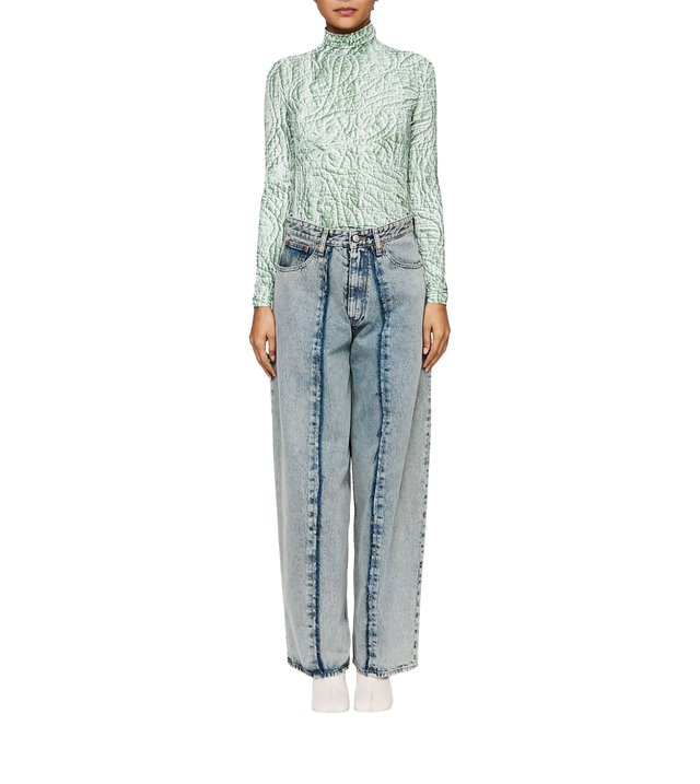 Wide-Leg-Jeans mit Einsätzen