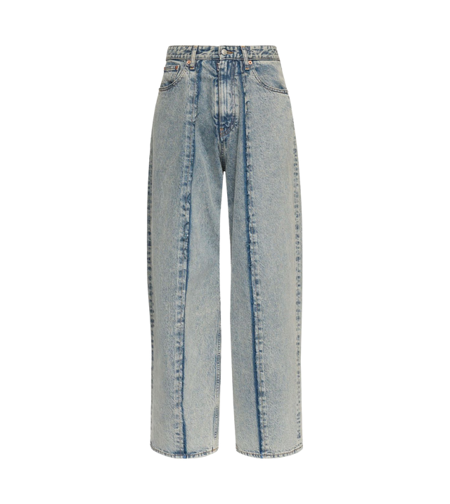 Wide-Leg-Jeans mit Einsätzen