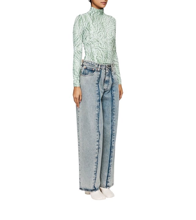 Wide-Leg-Jeans mit Einsätzen