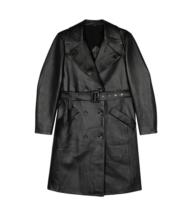 Trenchcoat aus Leder mit Gürtel