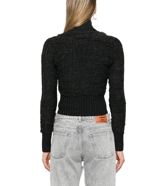 Distressed-Pullover mit Stehkragen