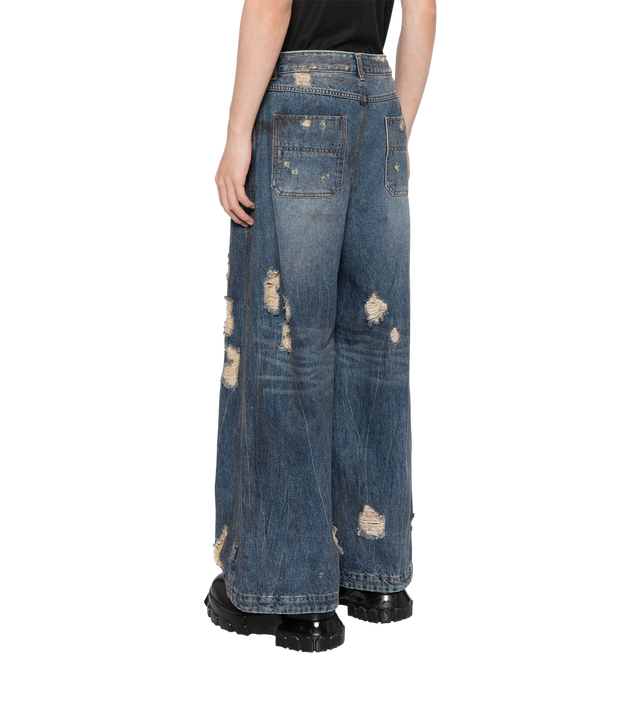 Oil-Washed Wide-Leg-Jeans