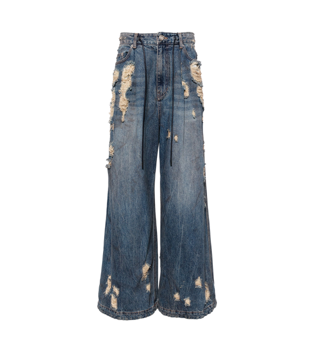 Oil-Washed Wide-Leg-Jeans