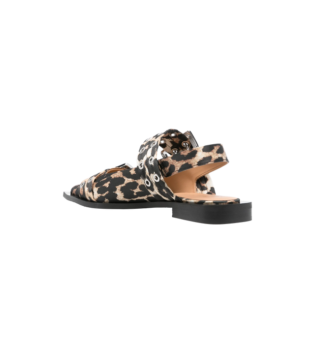 Satin-Ballerinas mit Leoparden-Print