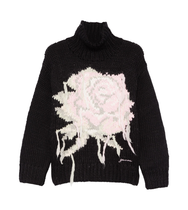 Pullover mit Rosen-Intarsie