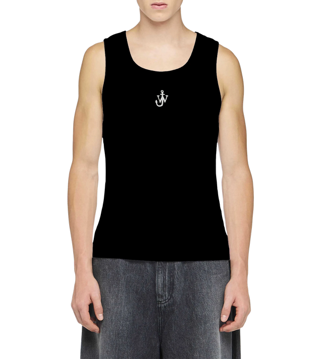 Tanktop mit Ankerstickerei