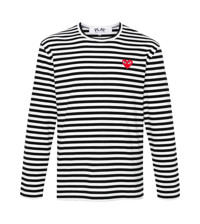 Gestreiftes Langarmshirt mit Herz-Patch