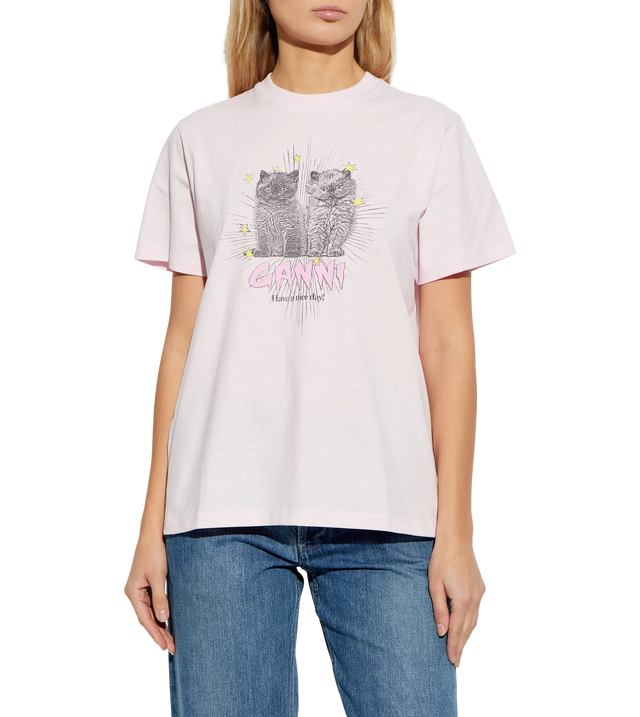 T-Shirt mit Katzen-Print