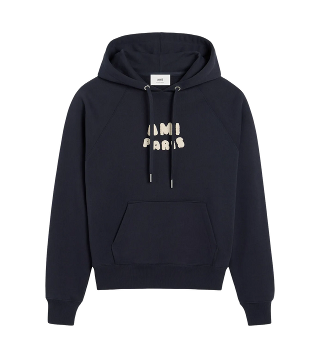 Boxy hoodie with logo lettering 