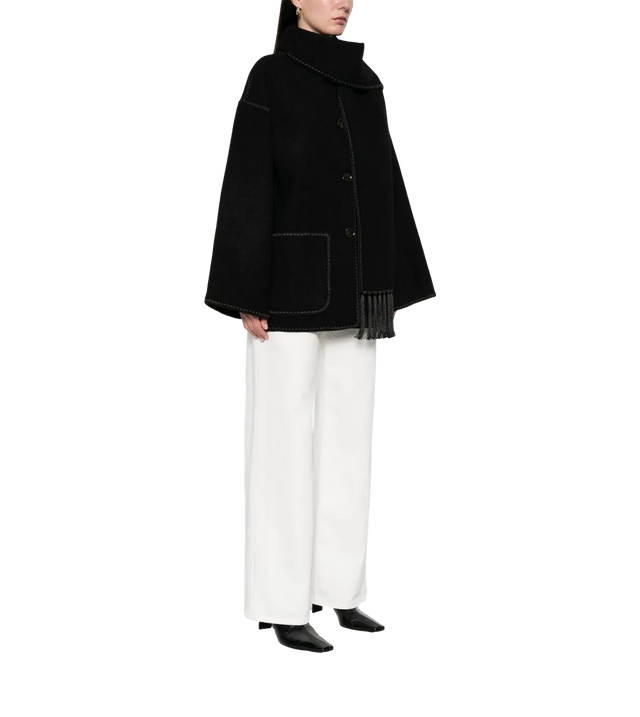 Embroidered scarf jacket