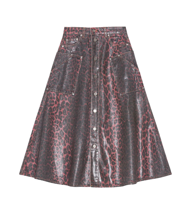 Midirock mit Leoparden-Print