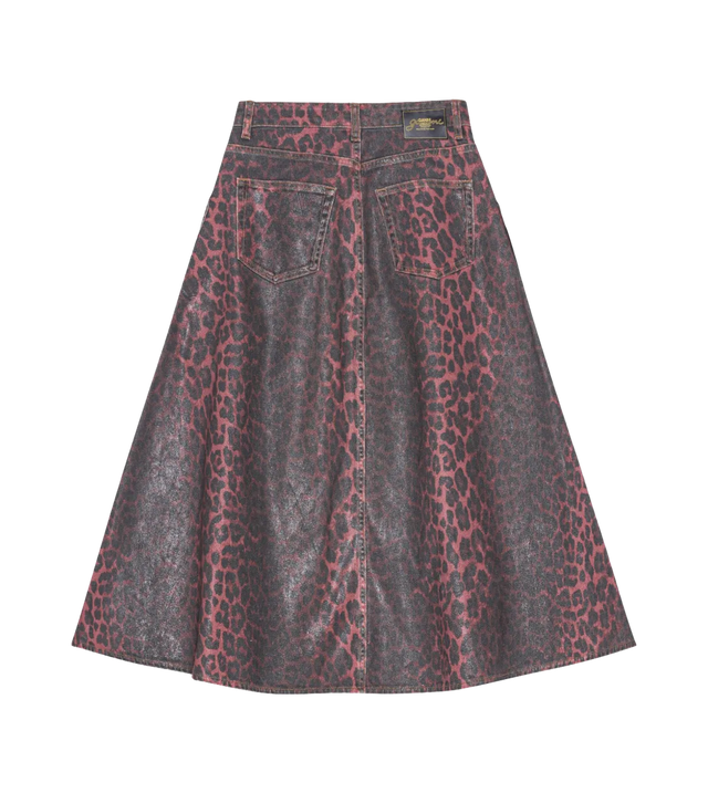 Midirock mit Leoparden-Print