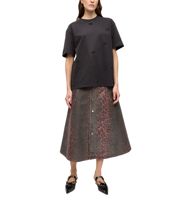 Midirock mit Leoparden-Print