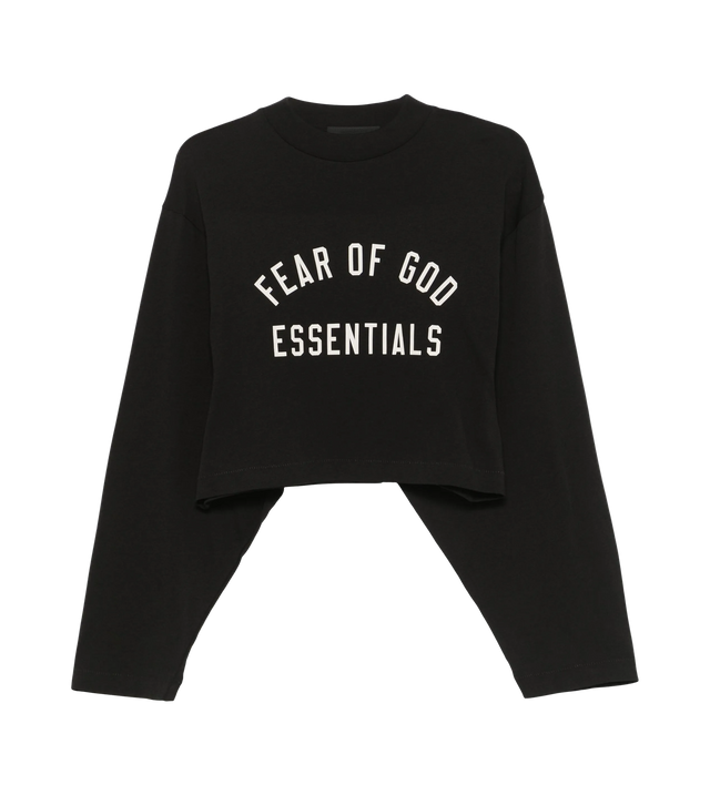 Cropped-Longsleeve mit Logo-Print