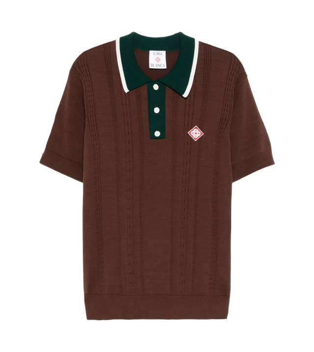 Poloshirt mit Zopfmuster