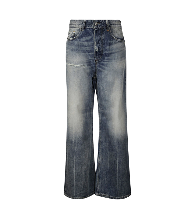 Ausgeblichene Wide-Leg-Jeans