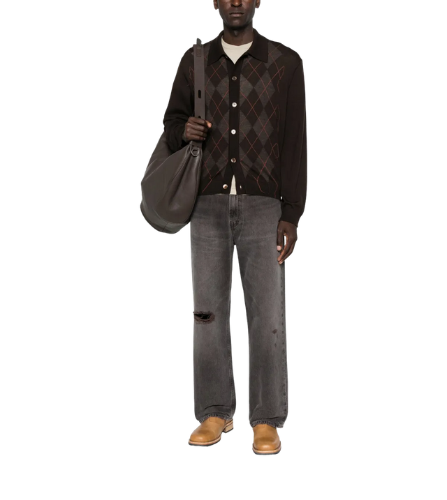 Cardigan mit Argyle-Muster