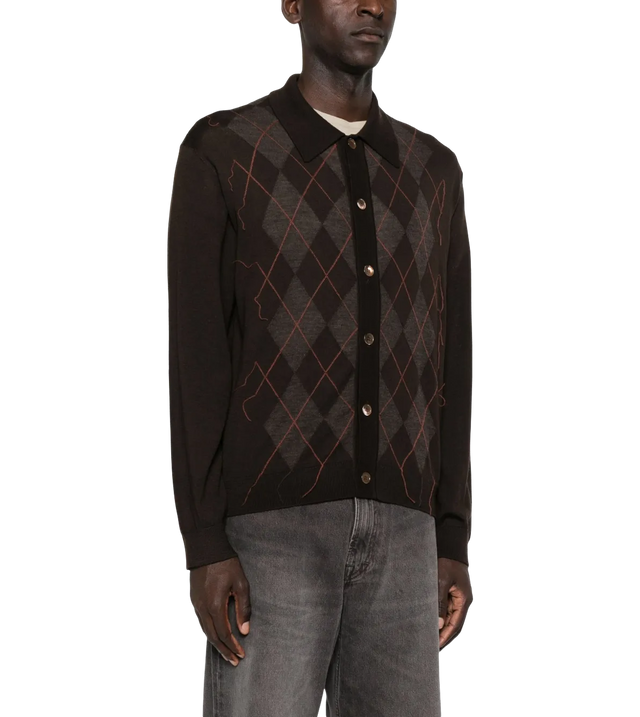 Cardigan mit Argyle-Muster