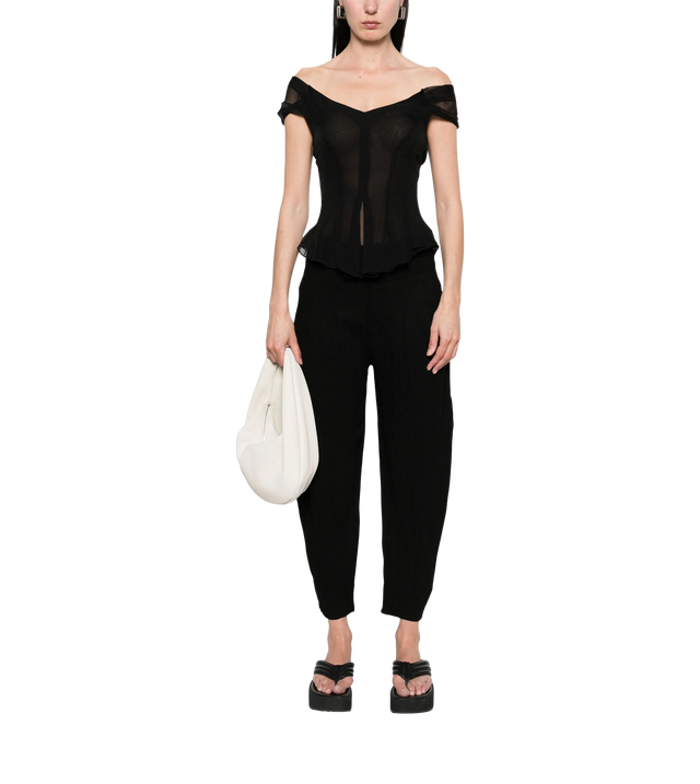 High-Waist-Hose mit Prägung