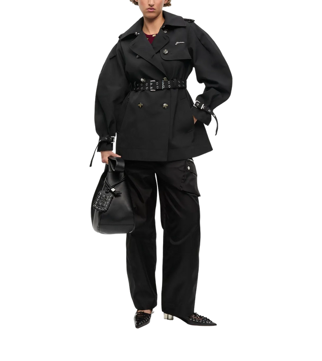 Trenchcoat mit Ballonärmeln