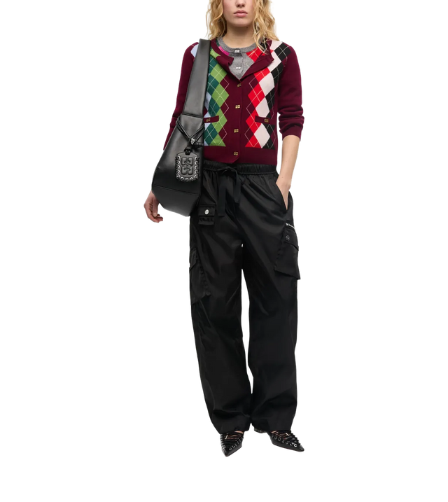 Cardigan mit Argyle-Muster