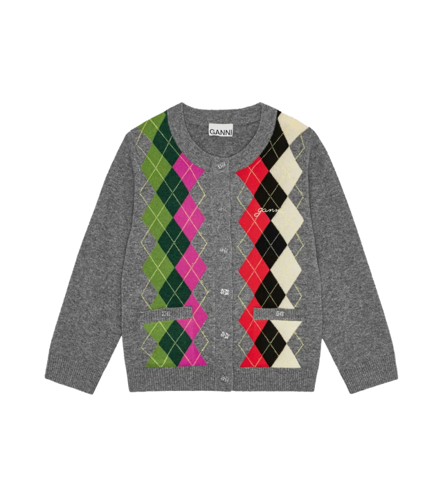 Cardigan mit Argyle-Muster