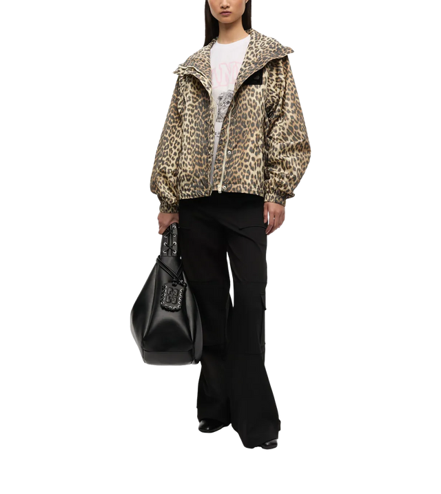 Kapuzenjacke mit Leoparden-Print