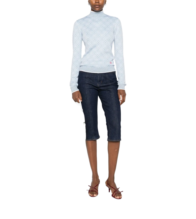 Top mit Monogramm-Muster