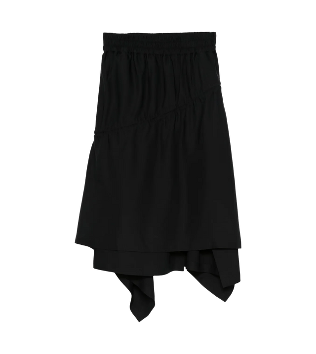 Asymmetrischer Twill-Midirock