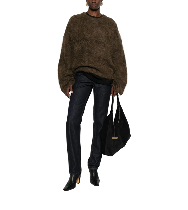 Lockerer Alpaka-Strickpullover