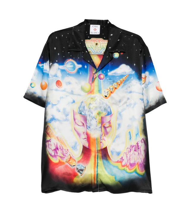 Kurzärmeliges Hemd mit Galaxy-Print