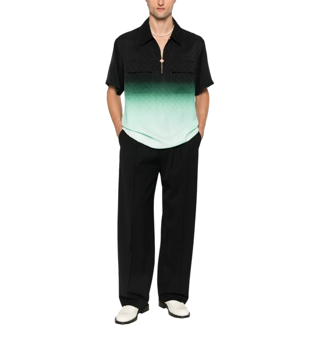 Strukturiertes Poloshirt mit Ombré-Effekt