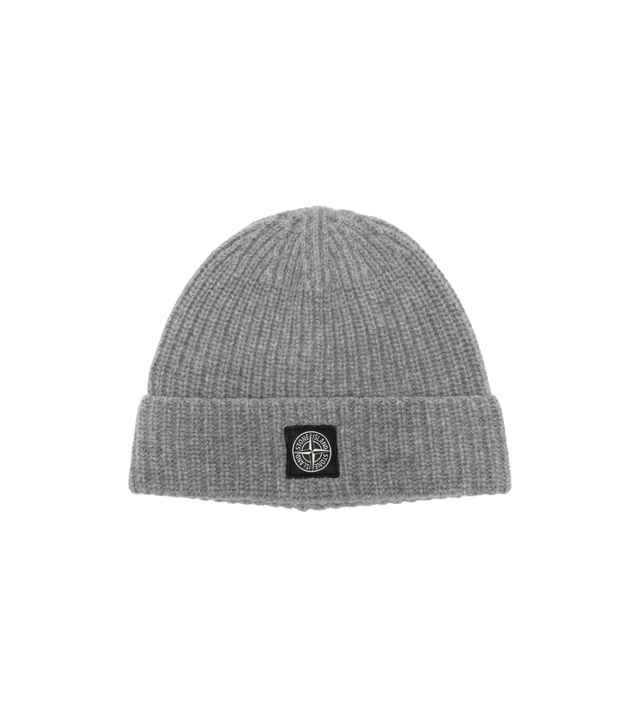 Gerippte Beanie mit Logo-Patch