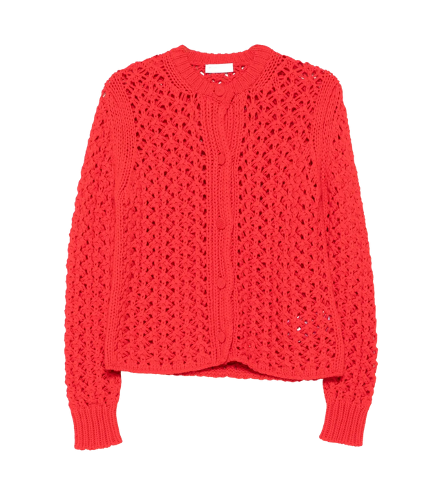 Cardigan mit Lochstrickmuster