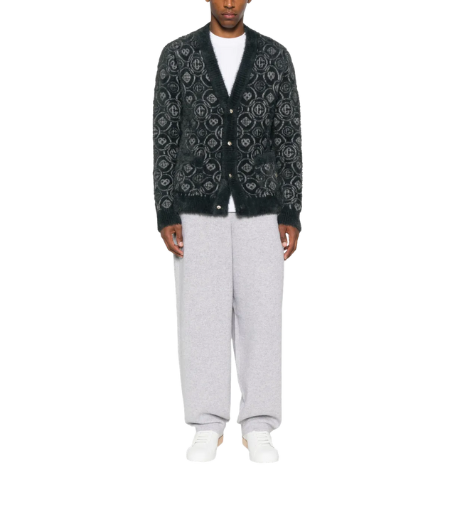 Cardigan mit Monogramm-Muster