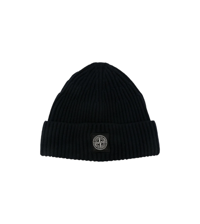 Gerippte Beanie Logo-Patch