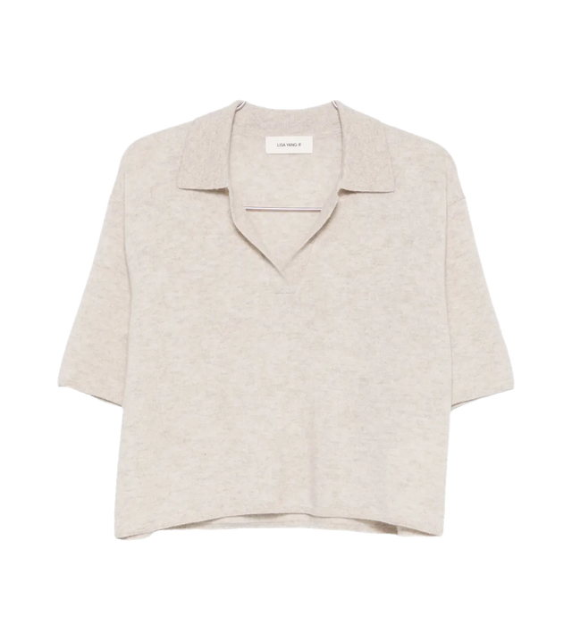 Kaschmirpullover mit Poloshirtkragen
