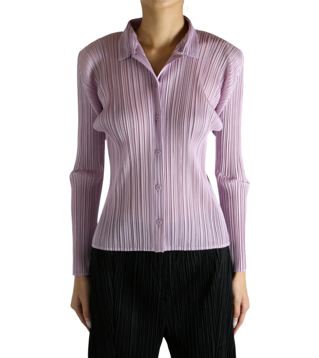 Geknöpftes Oberteil mit Falten