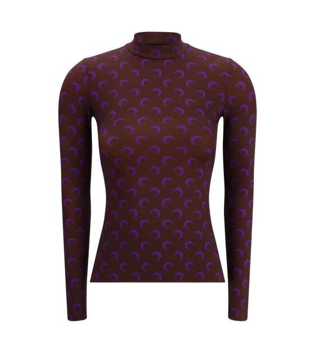 Stehkragen-Oberteil mit Mond-Print