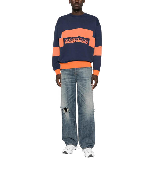 Gestreiftes Sweatshirt mit Logo