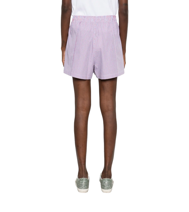 Gestreifte Summer Shorts mit Bienenstickerei