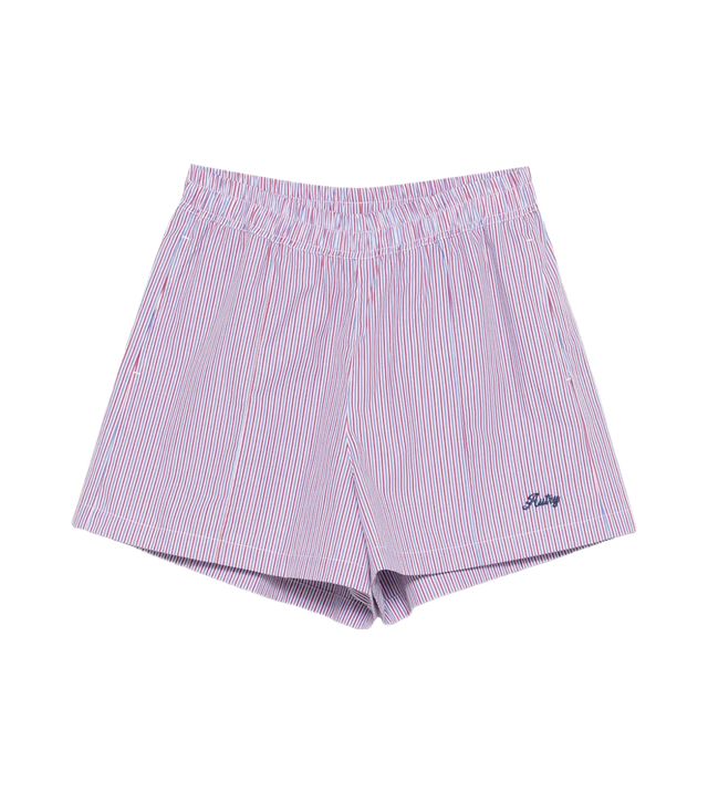 Gestreifte Summer Shorts mit Bienenstickerei