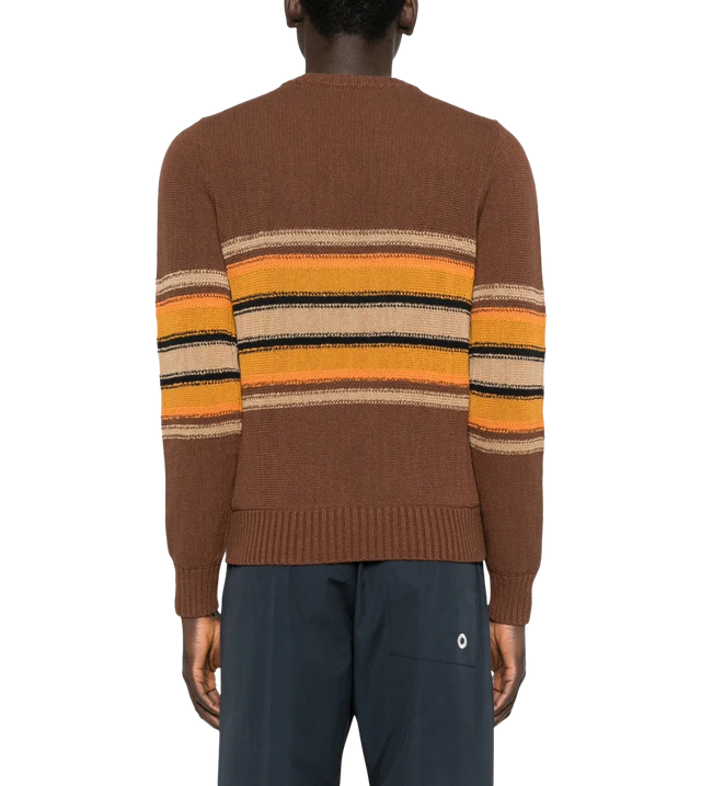 Brauner Pullover mit Querstreifen