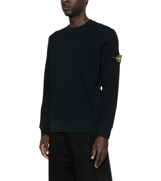 Sweatshirt in Waffelstrick mit Kompass-Patch