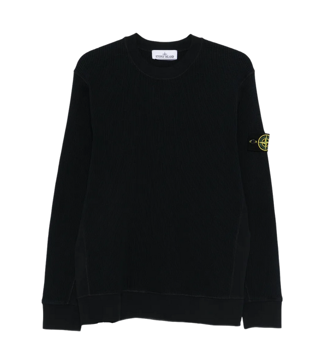 Sweatshirt in Waffelstrick mit Kompass-Patch