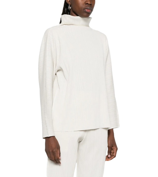 A-Poc Shell Stehkragen-Oberteil mit Falten