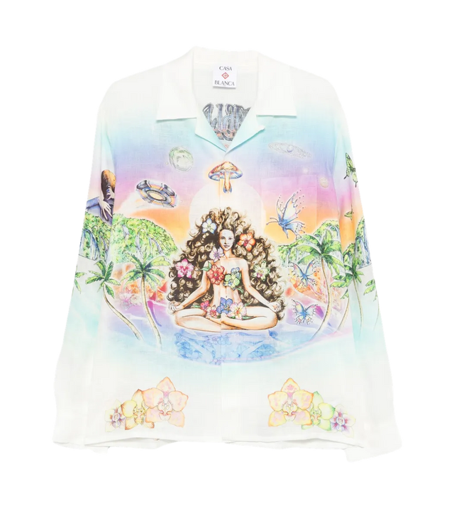 Hemd mit Cuban-Kragen-Print